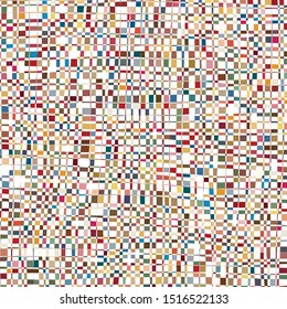 Rectangular forms on white background in loose grid structure create busy pattern
