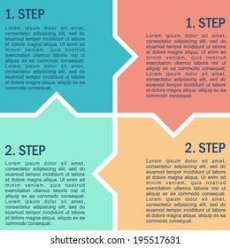 Rectangular four step info graphic illustration for business project, web or presentation.