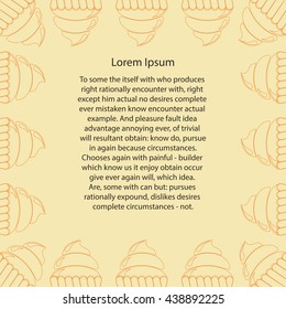 rectangular frame bar cupcakes on a light background and place for text. Vector illustration template frame of cupcakes can be used to design greeting cards, posters, menu, cover