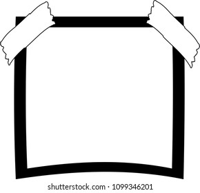 Rectangular frame, border, black and white paper with transparent tape, price show, add text, and pictures, vector illustrations.