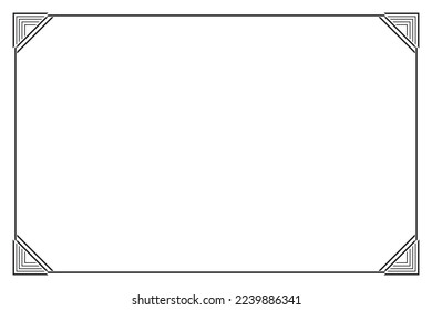 Rectangular of frame border vector. Design black stripe o white background. Design print for illustration, card, invitation, certificate, background. Set 29