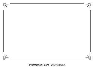 Rectangular of frame border vector. Design black stripe o white background. Design print for illustration, card, invitation, certificate, background. Set 31
