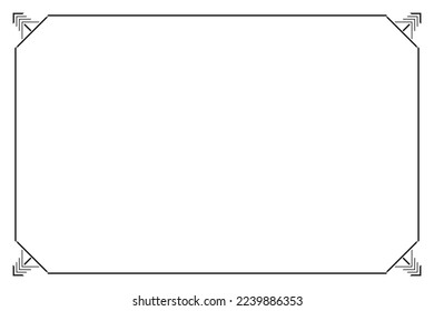 Rectangular of frame border vector. Design black stripe o white background. Design print for illustration, card, invitation, certificate, background. Set 30