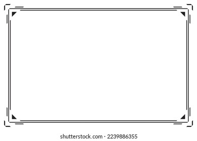 Rectangular of frame border vector. Design black stripe o white background. Design print for illustration, card, invitation, certificate, background. Set 38
