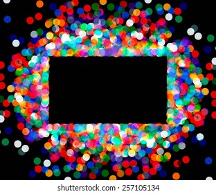 a rectangular frame of colored confetti. 10 eps