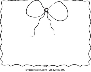 Rectangular Frame with Coquette Bows Outline