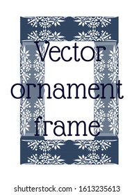 rectangular frame etnic ornament. Vector card decor.