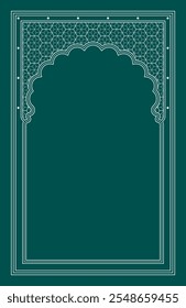 Rectangular frame .For Arabic invitation card. Geometric pattern
