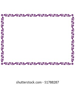 Rectangular frame illustrated with decorative flowers.