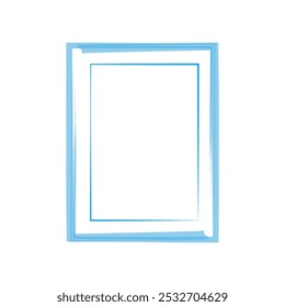 a rectangular frame with a light blue color. The frame has a layered design, consisting of an outer border that is a soft blue with a textured, brushstroke effect.