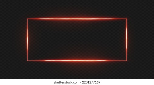 Rectangular frame with light effects. Red frame. Vector illustration, eps