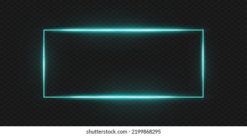 Rectangular frame with light effects.Blue frame.Vector illustration, eps