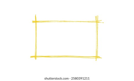Rectangular frame lines drawn by hand with pencil texture, doodle hand-drawn highlight rectangles, Hand drawn pencil or chalk square borders.