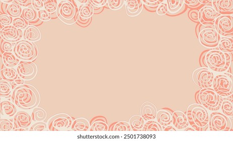 rectangular frame made of many spirals. Vector illustration.