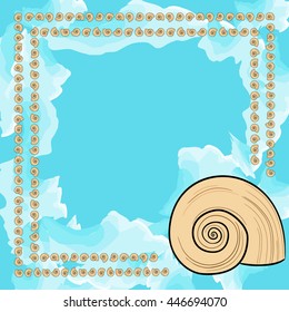 rectangular frame made of shells