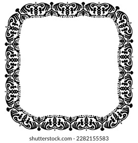Marco rectangular con motivos ornamentales sobre fondo blanco