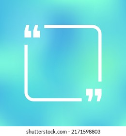 Rectangular frame for quotes and texts with blue background