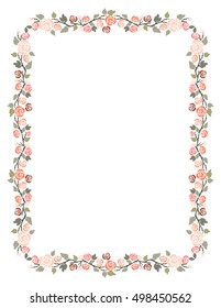 rectangular frame of roses