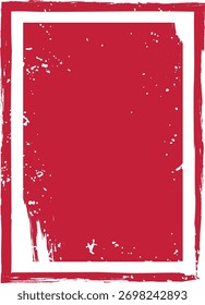 Um quadro retangular com bordas ásperas e manchas de tinta em estilo grunge. A borda apresenta linhas irregulares e pontos dispersos, criando um efeito texturizado. Ilustração de vetor de desenhos animados.