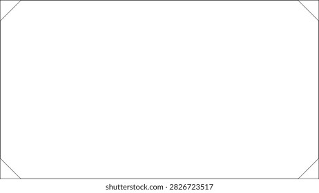 Rectangular frame silhouette with clipped corners, simple thin black outline on white background