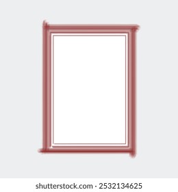 a rectangular frame with a simple yet artistic design. The outer border is a soft reddish-brown color, applied