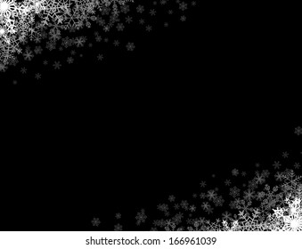 Rectangular Frame With Snowflakes In The Corners