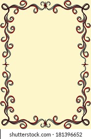 rectangular frame with swirls