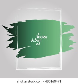 The rectangular frame vector. Handmade. In the style of painting. Figure brush. Turquoise background. It can be used in the design of packaging, brochures, logos, etc.