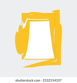 ein rechteckiger Rahmen mit einer lebhaften gelben Farbe. Der Rahmen hat einen dynamischen, Pinselstrich Stil, sodass es eine lebendige.