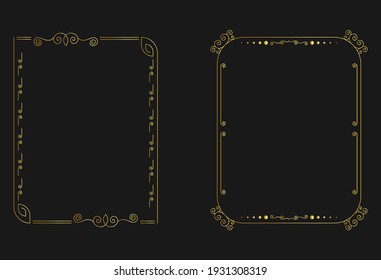 Rectangular frames set, calligraphic classic frame border, Vector