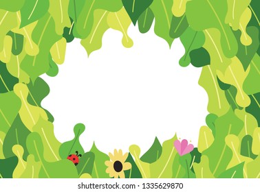 rectangular full leaf frame for invitations, banners, social media posts and cards