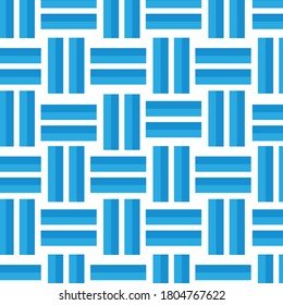 Rectangular geometric pattern. Bright blue background for printing, textile and packaging.