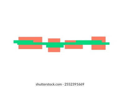 Rectangular geometric shapes in a horizontal composition