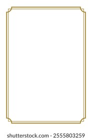 A rectangular gold border with decorative patterns at the corners of the straight frame.