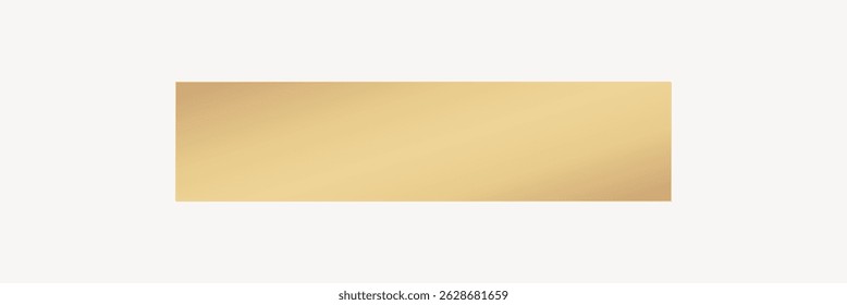 A rectangular gold gradient banner with a smooth, shiny surface. The gold gradient creates a luxurious, elegant look. Perfect for elegant designs and luxurious themes. Graphic element vector.