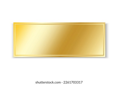 Rechteckige goldene Platte. Goldene Platte für Dekorationsdesign. Vektorgrafik.