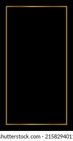 Rectangular Golden Frame Story on The Black Background