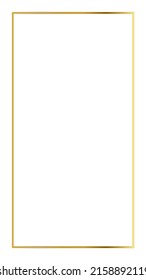 Rectangular Golden Frame Story on The White Background.