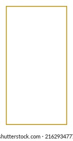 Rectangular Golden Frame Story on The White Background.