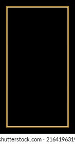 Rectangular Golden Frame Story on The Black Background