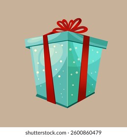rectangular green festive box vector illustration