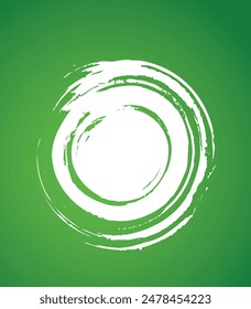 rectangular green frame with white circle abstract