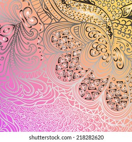 Rectangular grey ornament on a purple and yellow background