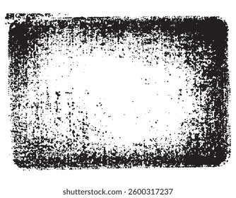 Rectangular grunge border adds a vintage, distressed effect, ideal for backgrounds or photo frames