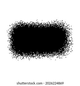 Rectangular grunge texture. Banner, frame. Black silhouette. Horizontal view. Vector simple flat graphic hand drawn illustration. The isolated object on a white background. Isolate.