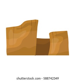 Rectangular high mountains of Sandstone.Desert mountains.Different mountains single icon in cartoon style vector symbol stock illustration.
