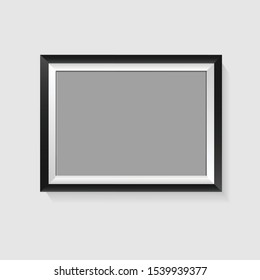 Rectangular horizontal frame, black outer frame overlaid with white frames on a light gray background