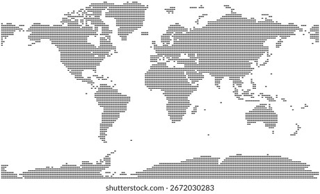 Rectangular horizontal square shape dotted world map for a stylish background for a global brand. horizontal square shape dot map providing a subtle representation of international reach and influence