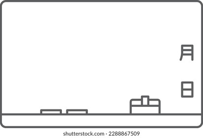 Rectangular icon blackboard school illustration