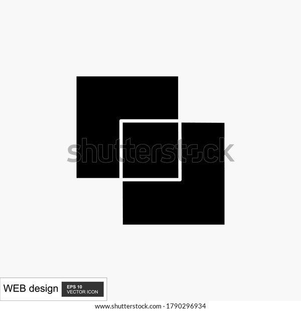 Rectangular icon. Combination of two isolated\
rectangular icons on a white background. Vector dashes, symbols for\
the web and\
mobile.